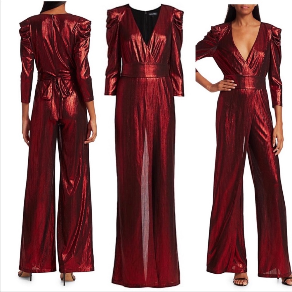 Retrofete | Red Metallic Jumpsuit Top Pants XL - Picture 6 of 6